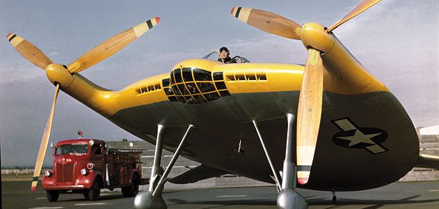 Vought V-173 "Flying Pancake" at Floyd Bennett Field, New York in the early 1940's (Photo Source: Rudy Arnold Photo Collection, National Air & Space Museum, SI 2009-1152)
